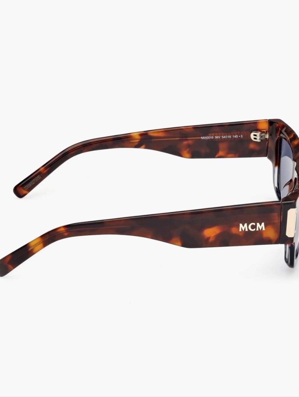 the MCM Worldwide MW0015 Unisex Rectangular Sunglasses in the Blue/Havana color - Picture 6 of 7